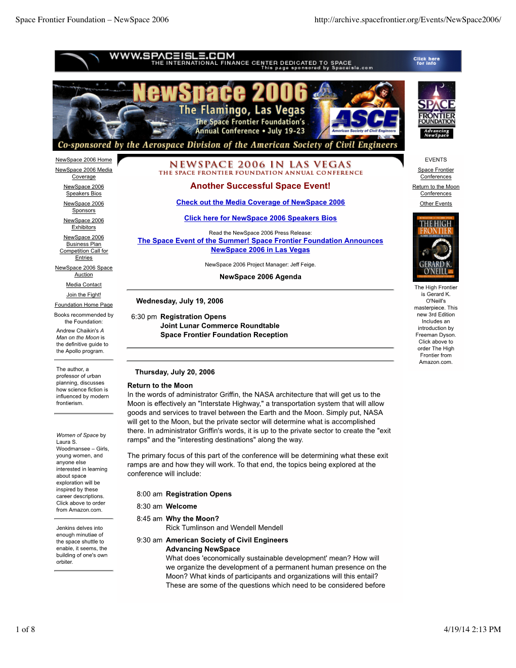 Space Frontier Foundation – Newspace 2006