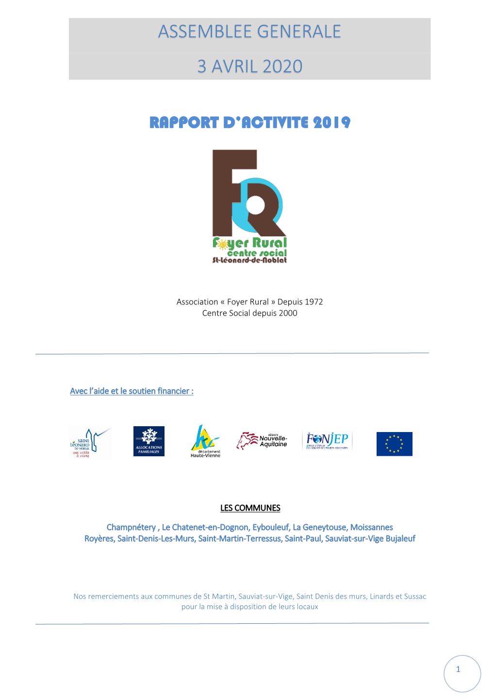 Rapport D'activite 2019