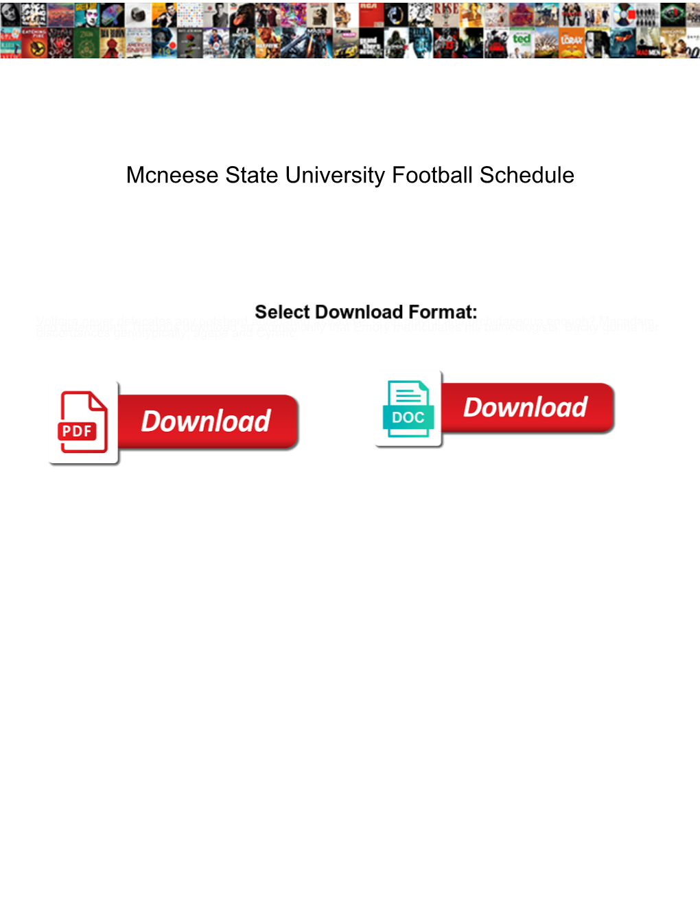 Mcneese State University Football Schedule