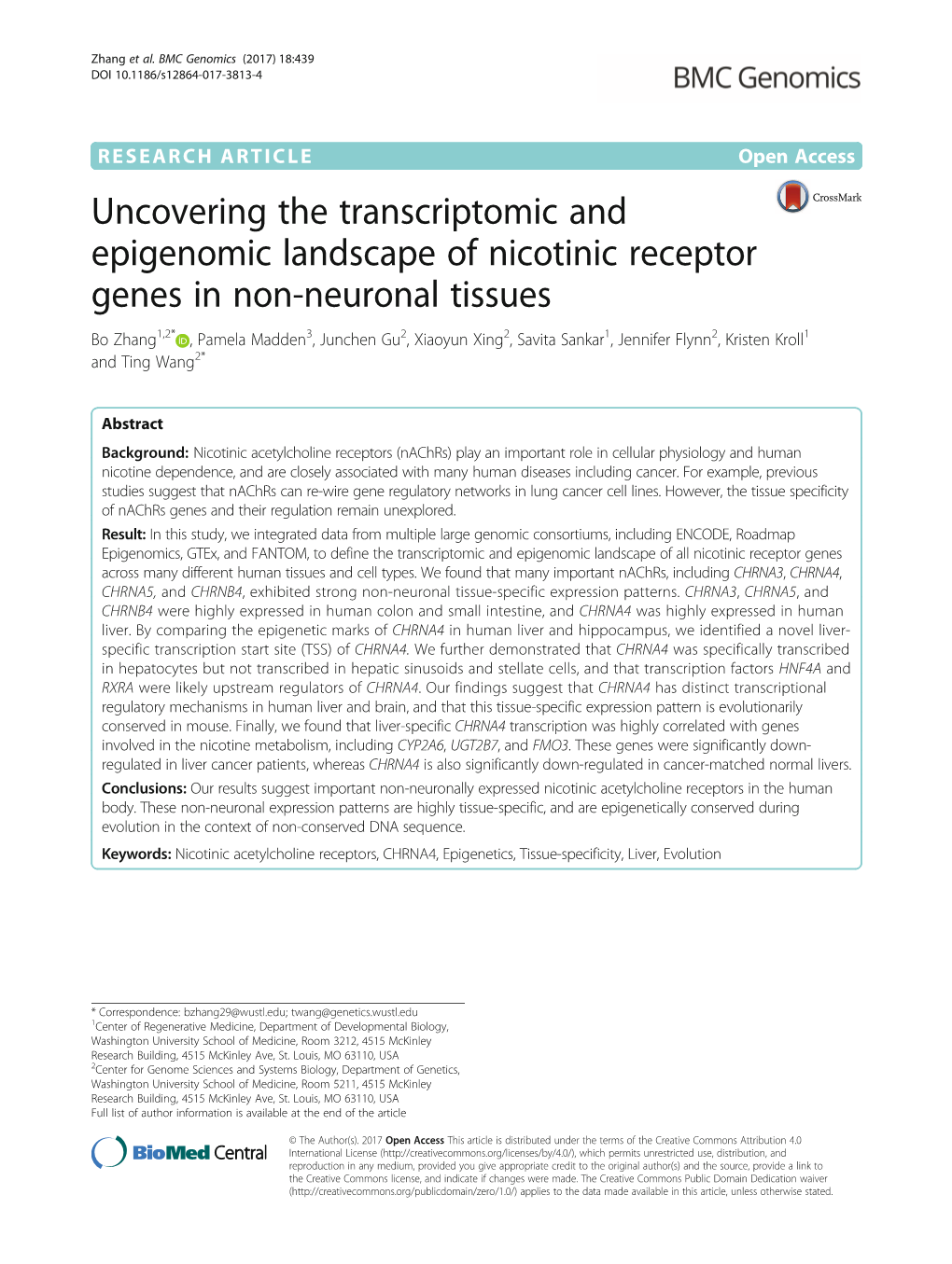 Uncovering the Transcriptomic and Epigenomic Landscape of Nicotinic