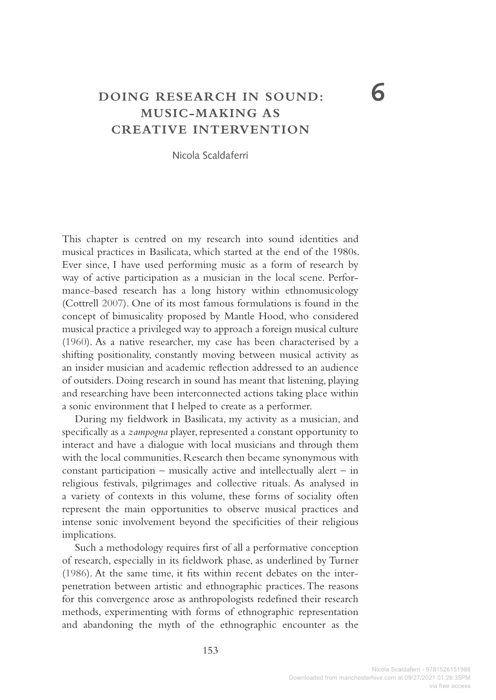 Music-Making As Creative Intervention