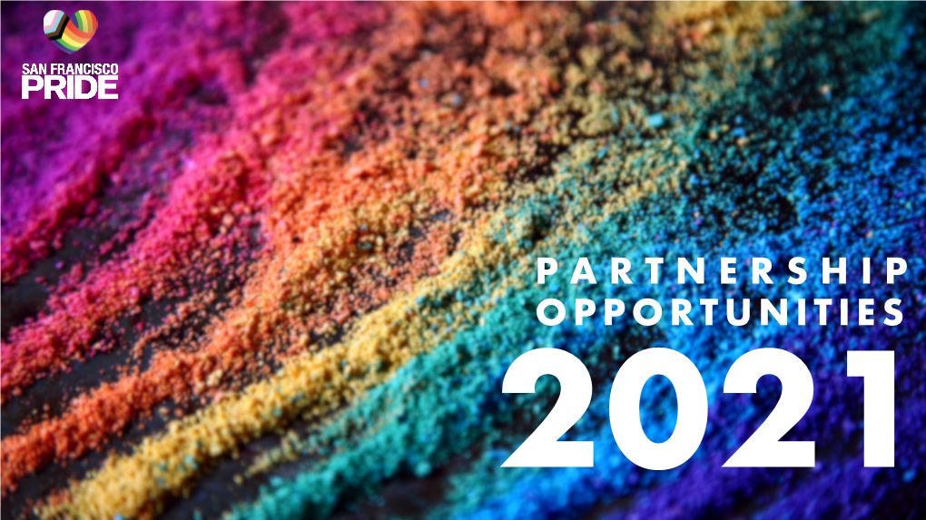 Partnership Opportunities 2021 Welcome