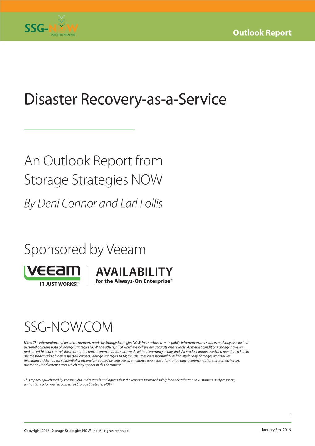 Disaster Recovery-As-A-Service Outlook Report