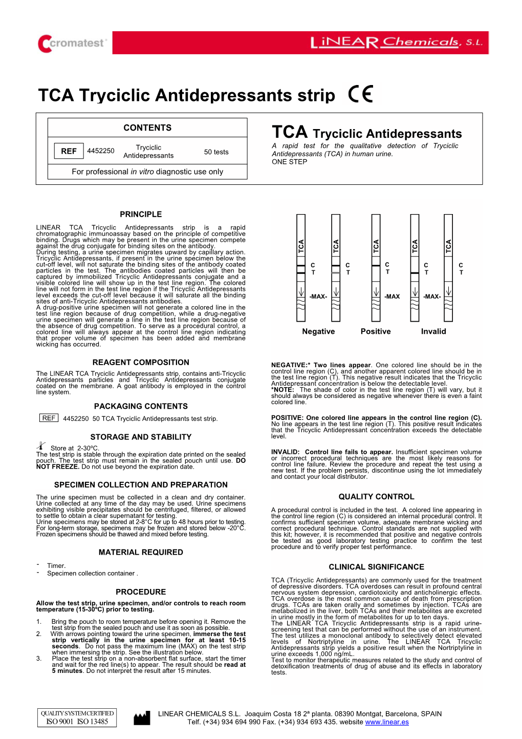 TCA Tryciclic Antidepressants Strip