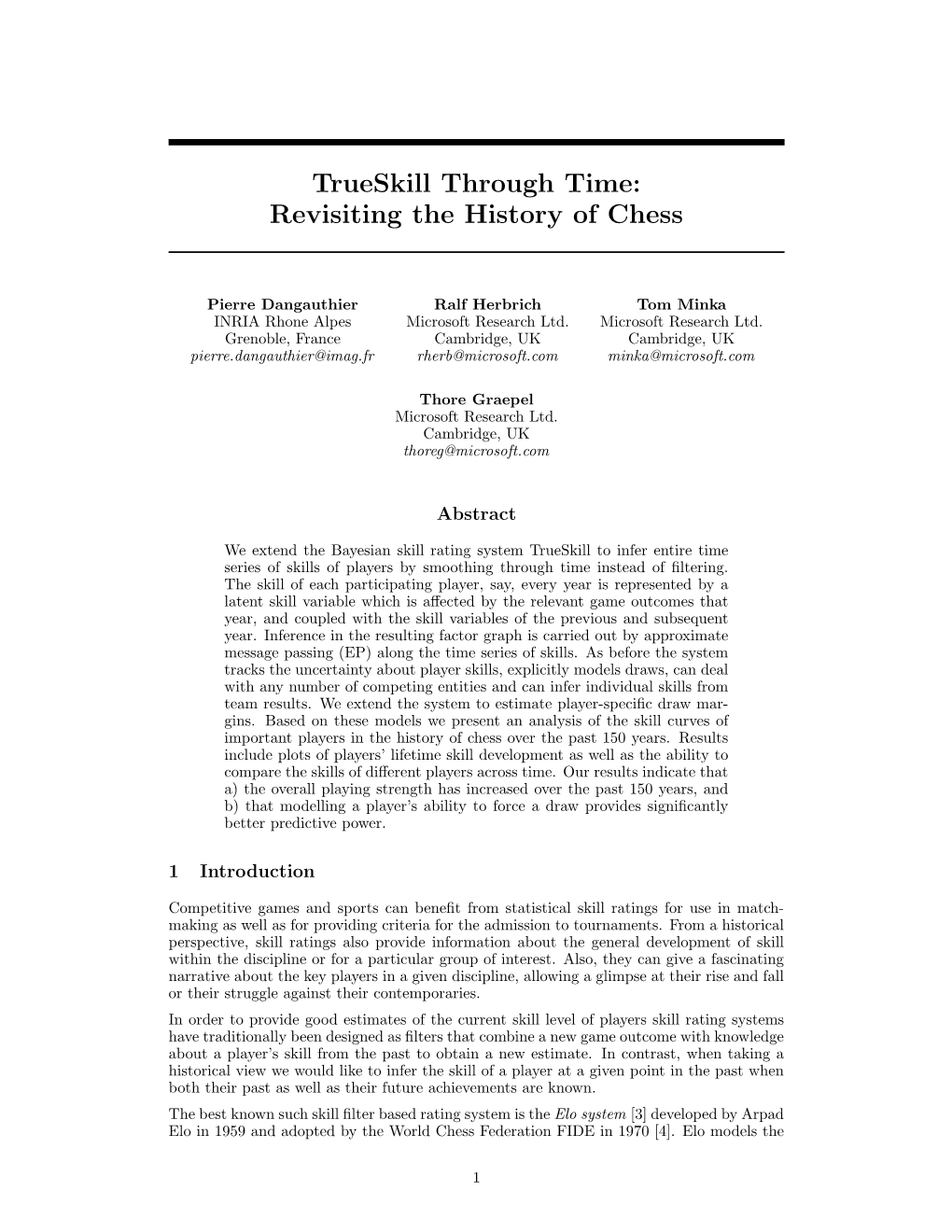 Trueskill Through Time: Revisiting the History of Chess