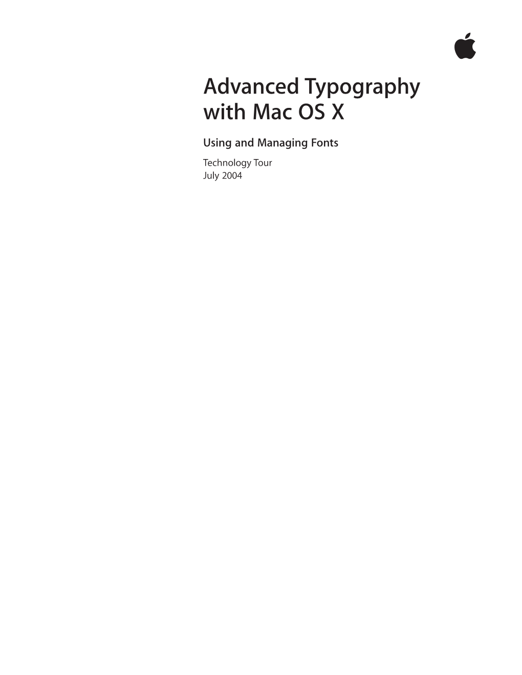 Advanced Typography with Mac OS X