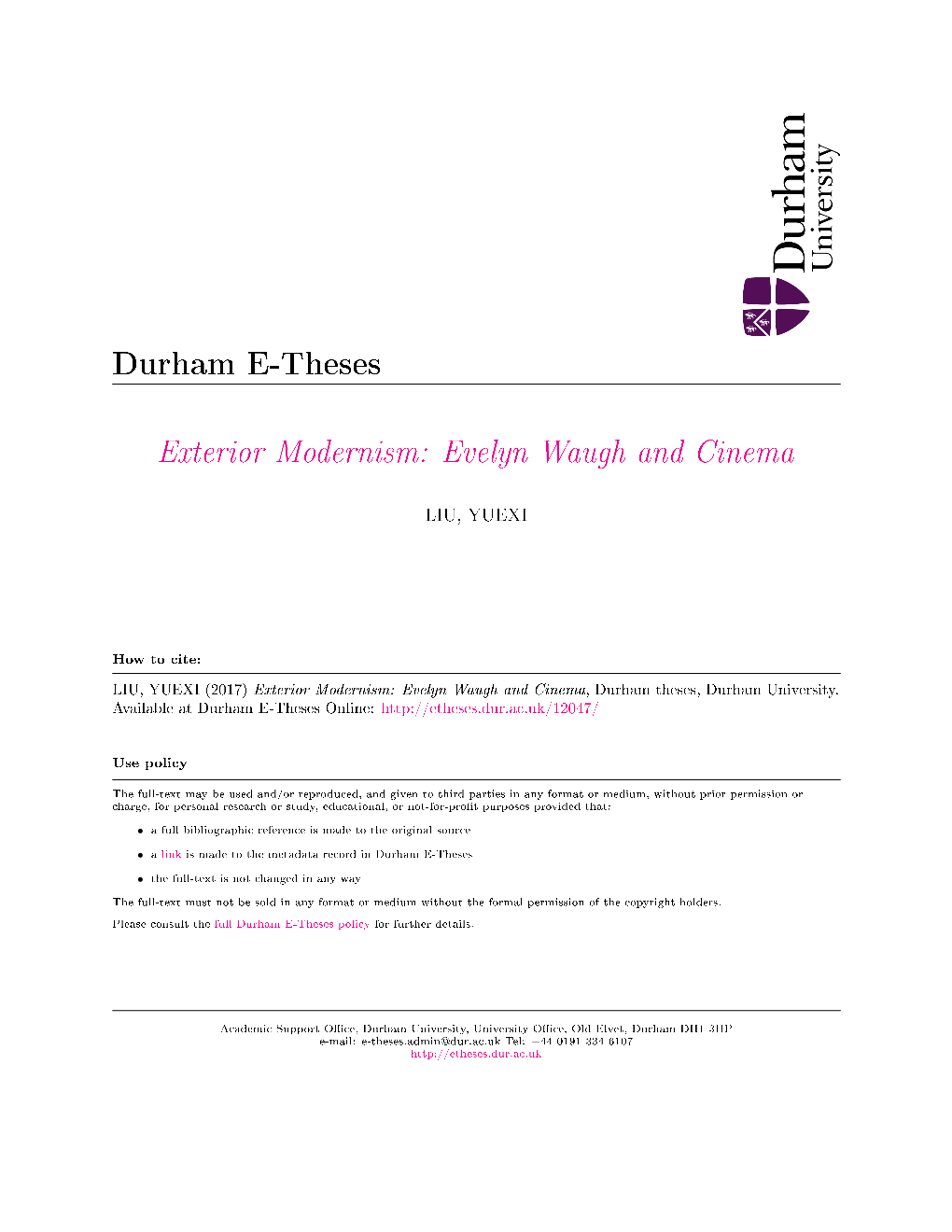 Exterior Modernism: Evelyn Waugh and Cinema