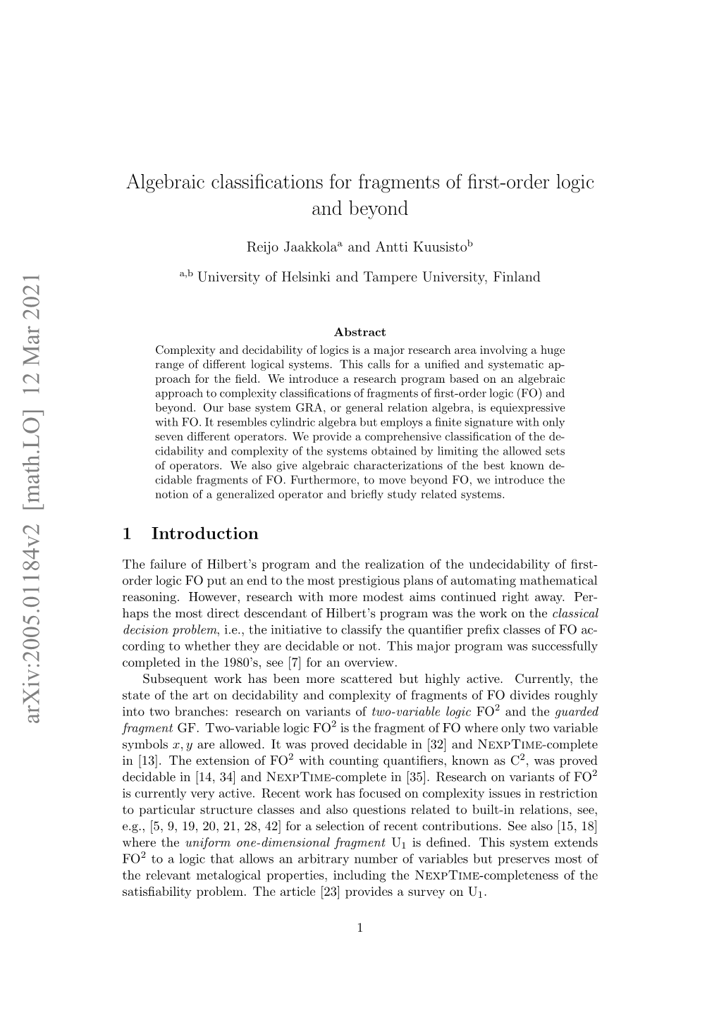 Algebraic Classifications for Fragments of First-Order Logic and Beyond