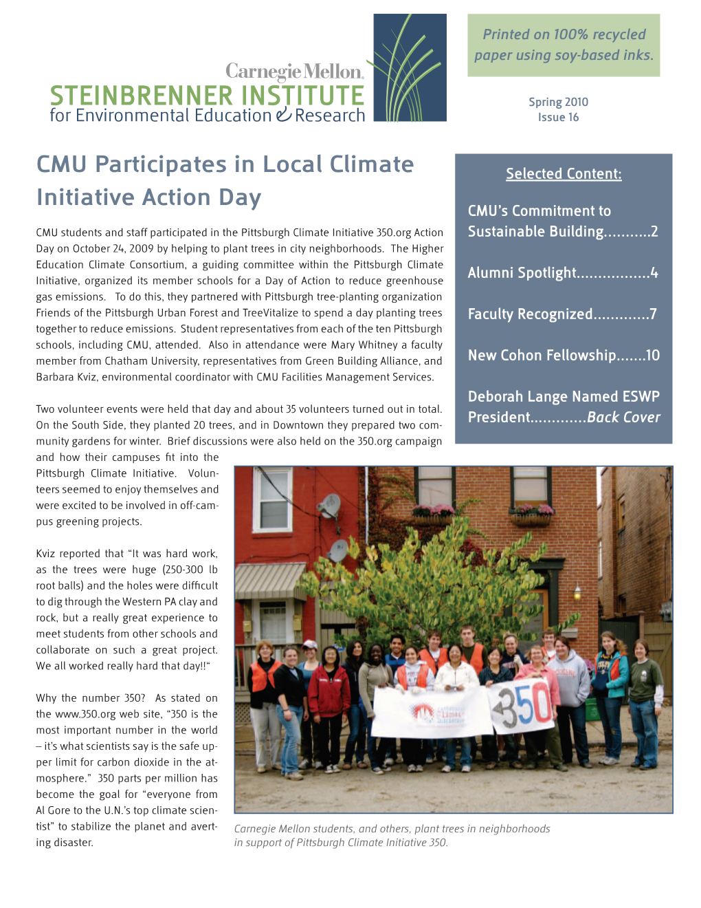 CMU Participates in Local Climate Initiative Action