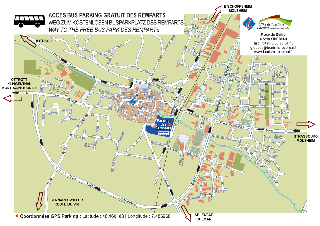 Accès Bus Parking Gratuit Des Remparts Weg Zum Kostenlosen