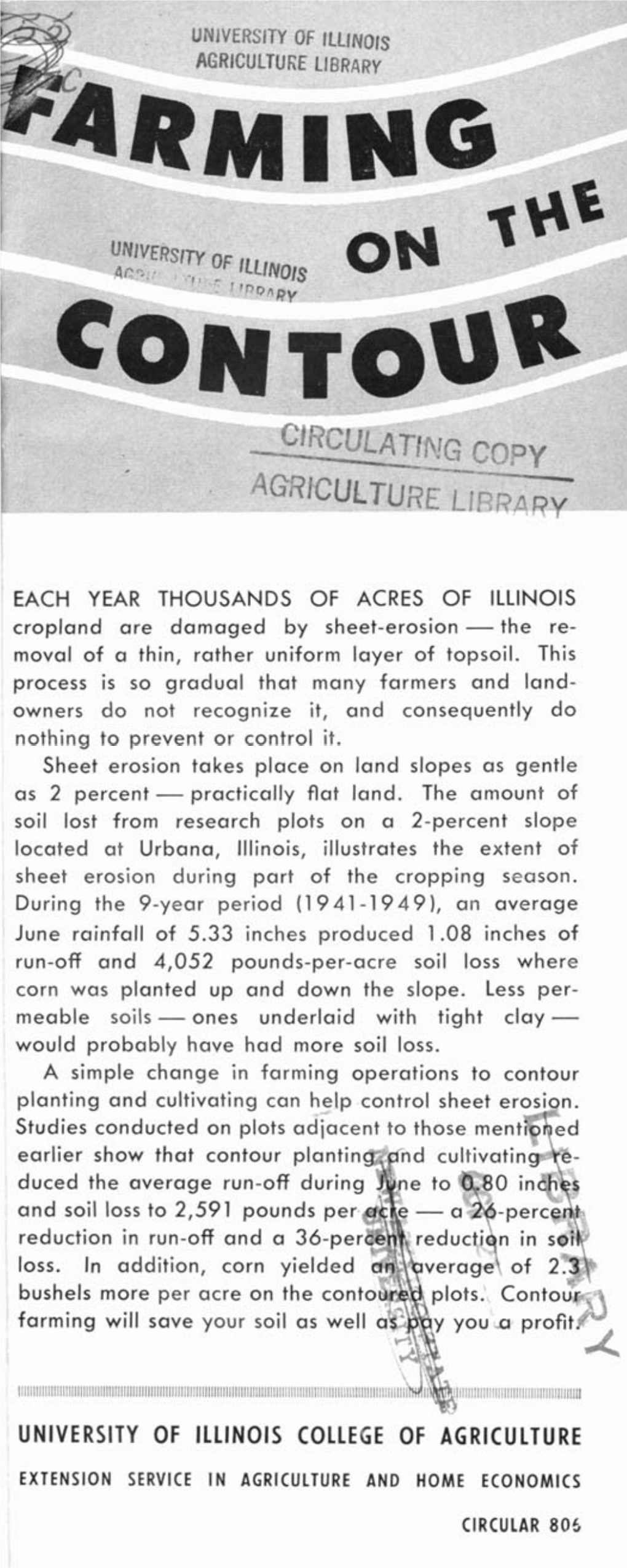 University of Illinois Agricultural Extension Station Circular