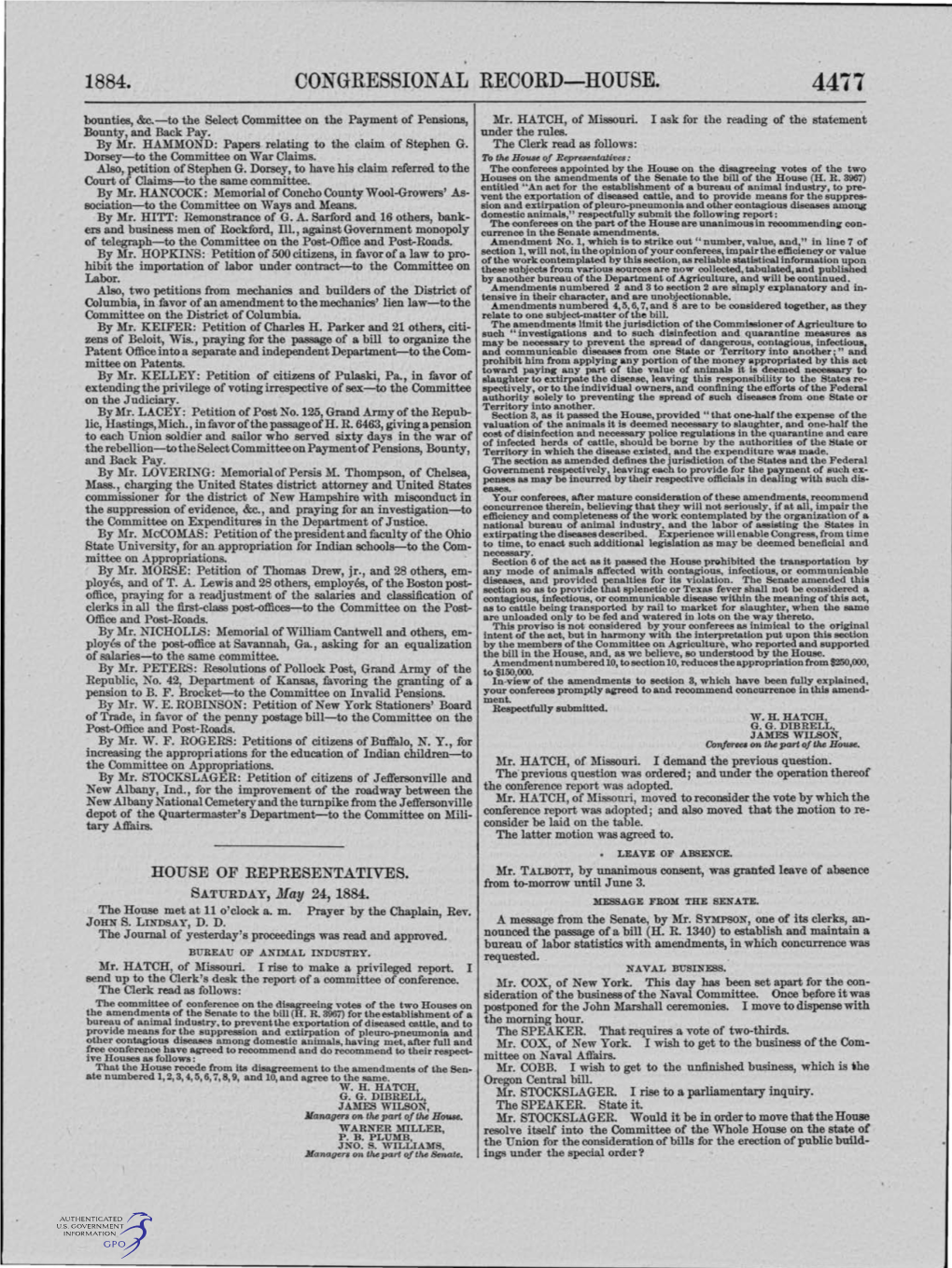 CONGRESSIONAL RECORD-HOUSE. 4477 Bounties, &C.-To the Select Committee on the Payment of Pensions, Mr