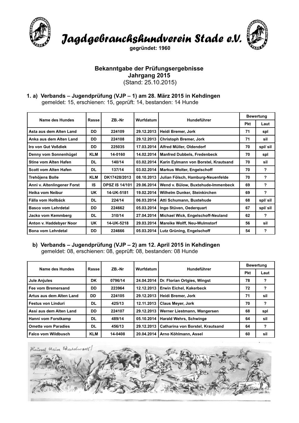 Jagdgebrauchshundverein Stade E.V. Gegründet: 1960