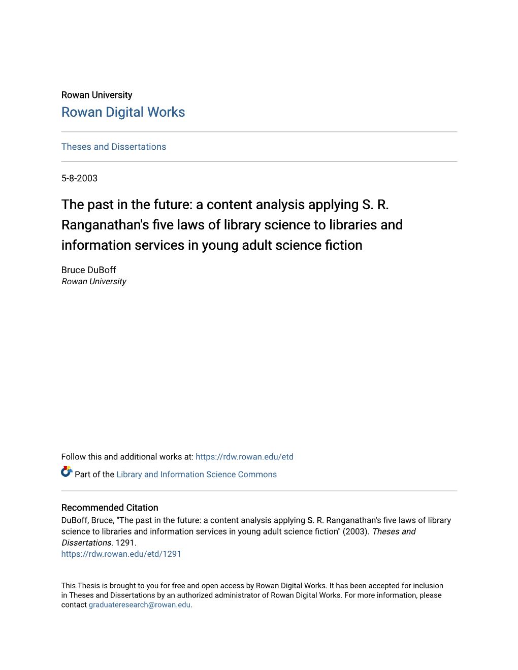 A Content Analysis Applying SR Ranganathan's Five Laws of Library