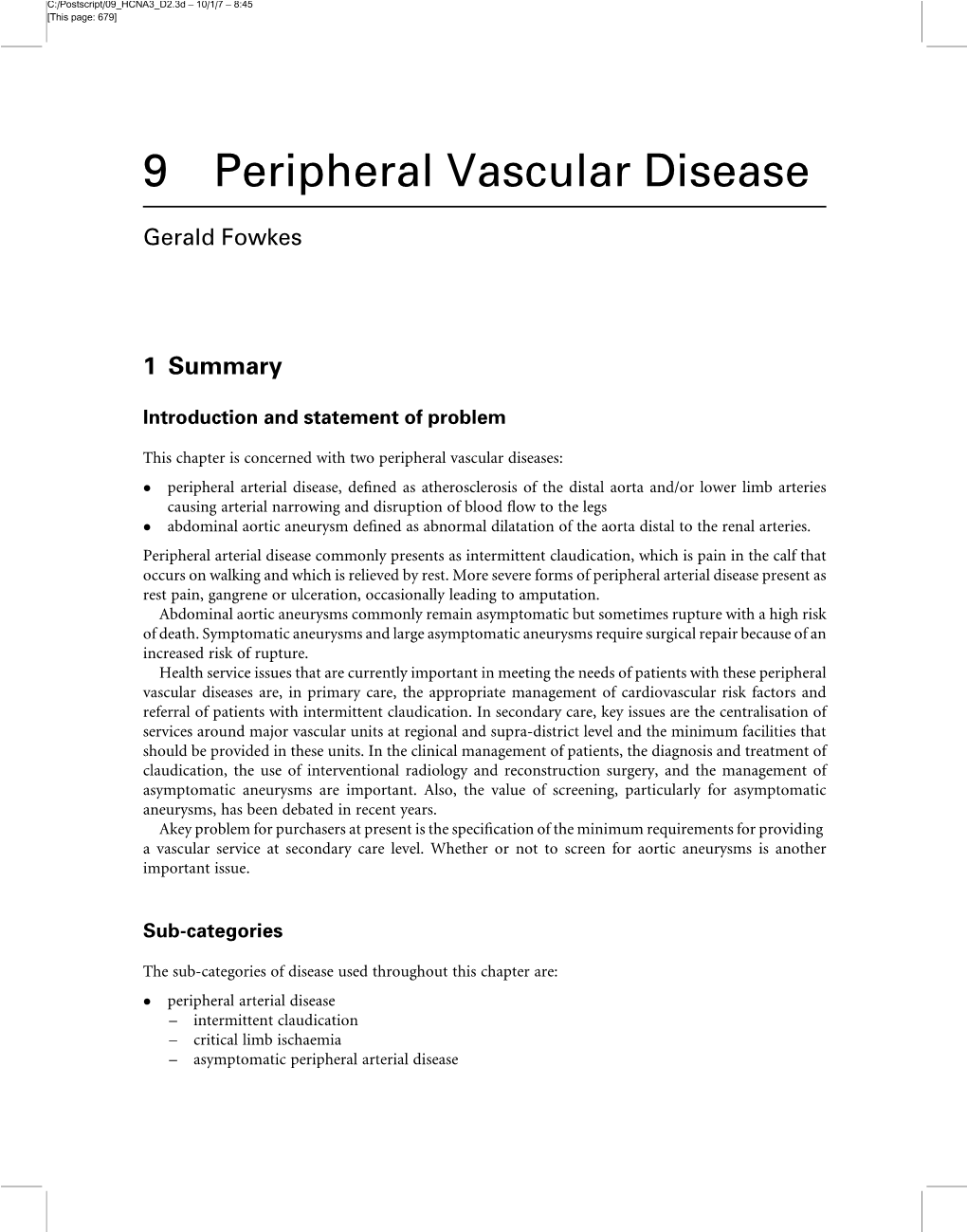 9 Peripheral Vascular Disease