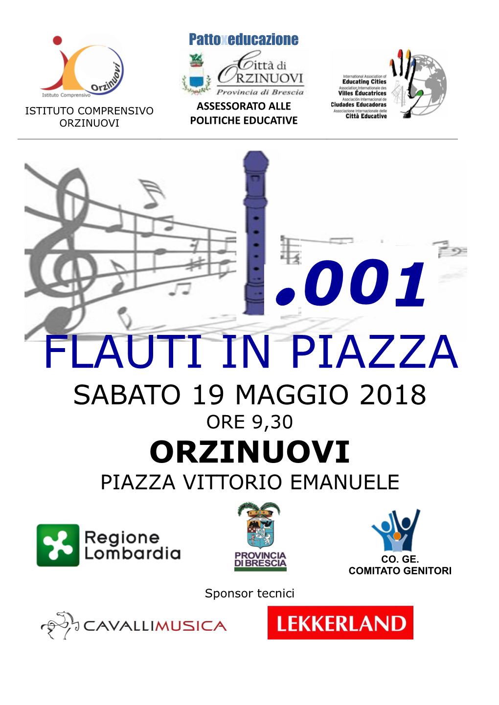 1001 Flauti in Piazza Programma Del Concerto Del 19 Maggio