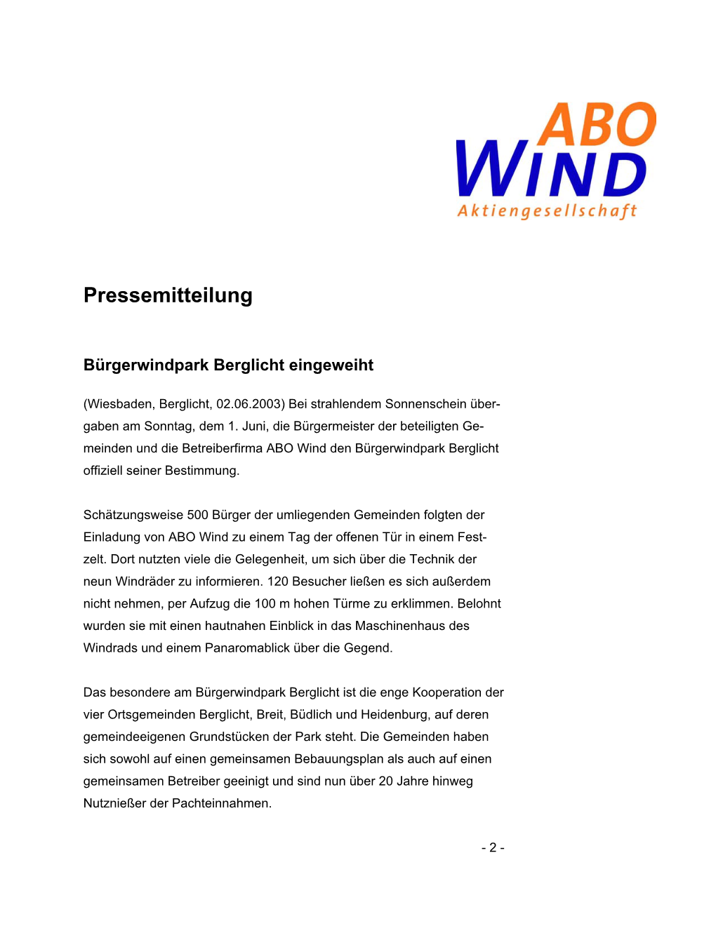 ABO Wind Plant Kapitalerhöhung Und Börsengang