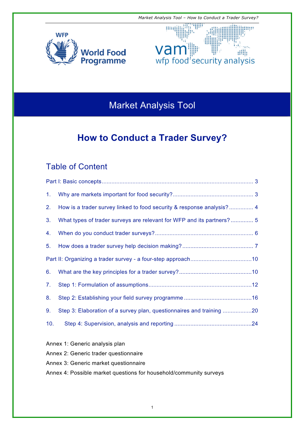 Market Analysis Tool How to Conduct a Trader Survey?