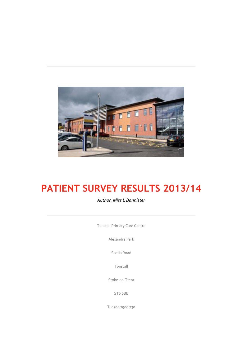 Patient Survey Results 2013/14