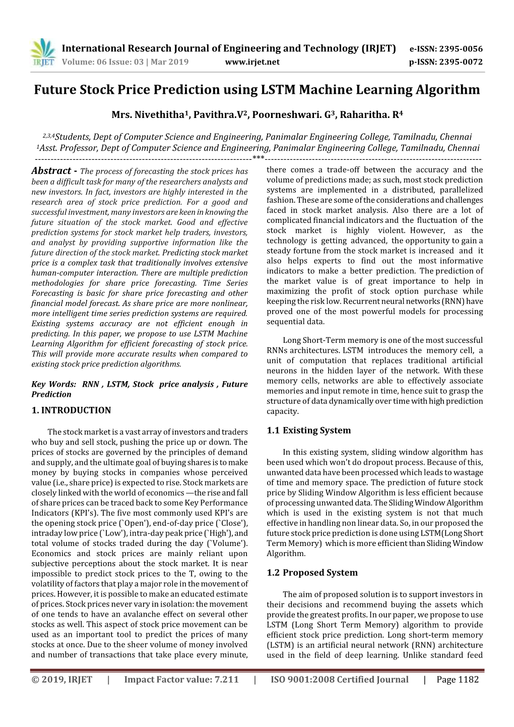 Future Stock Price Prediction Using LSTM Machine Learning Algorithm