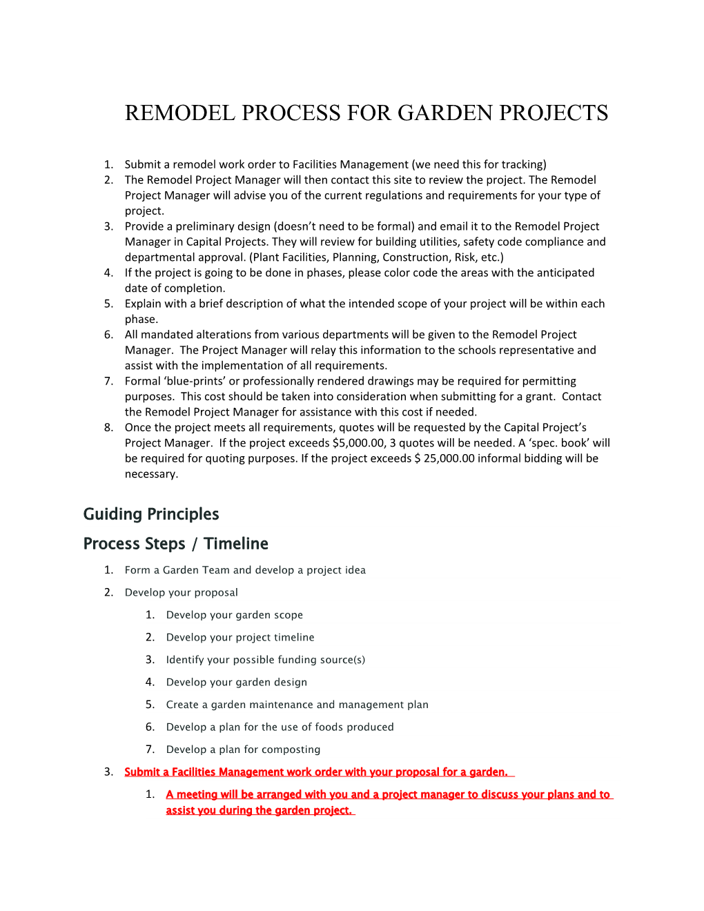 Remodel Process for Garden Projects