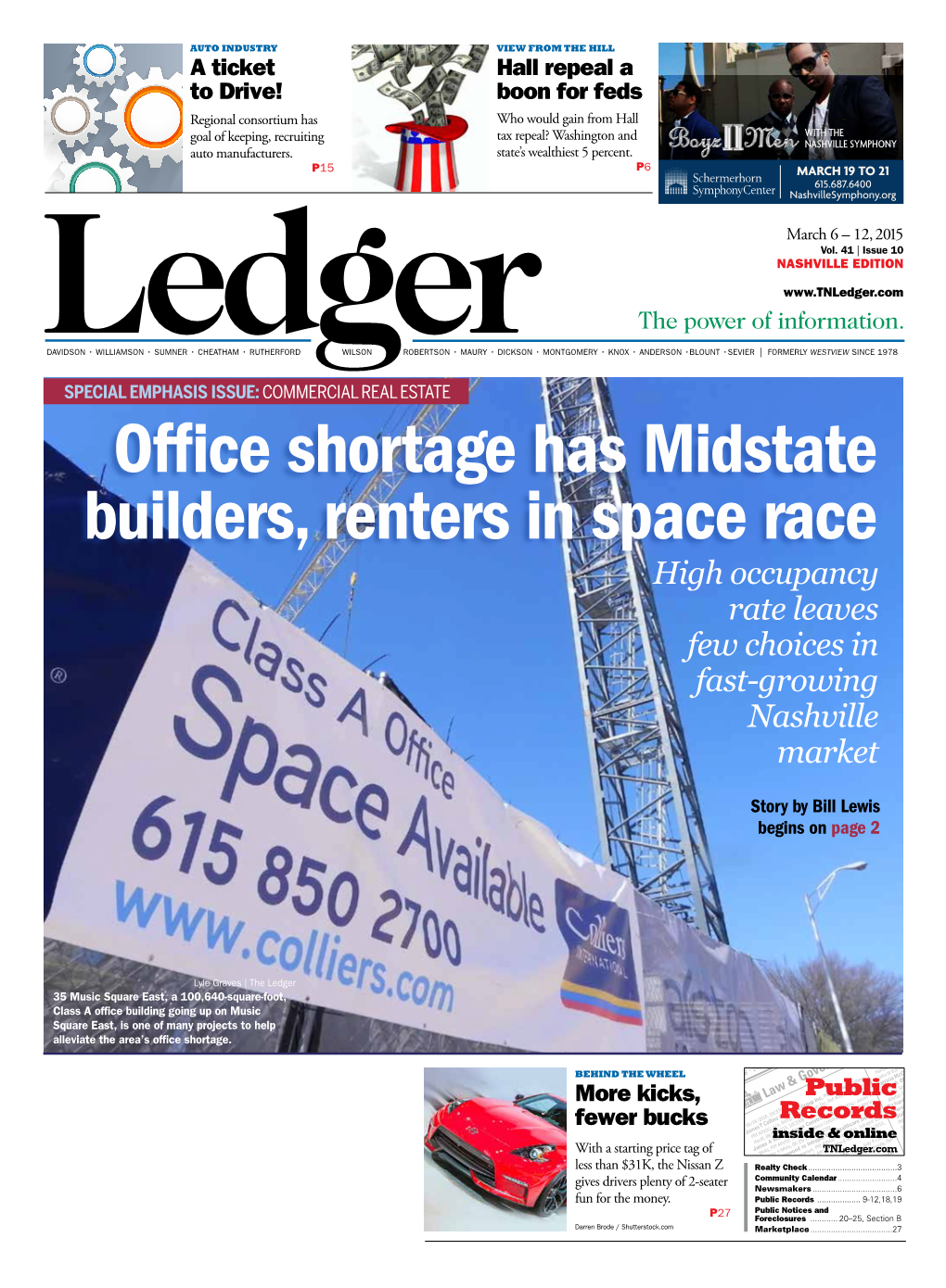 Office Shortage Has Midstate Builders, Renters in Space Race High Occupancy Rate Leaves Few Choices in Fast-Growing Nashville Market