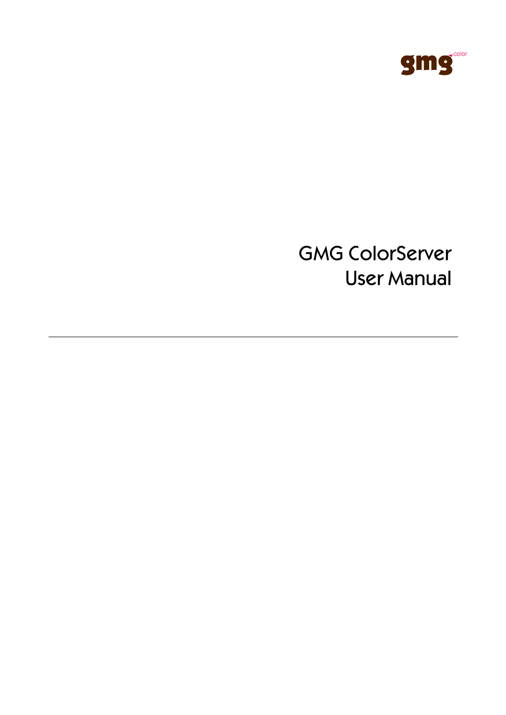 GMG Colorserver User Manual Imprint