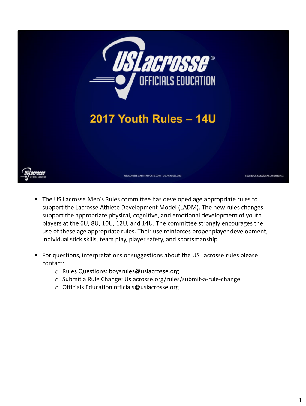 2017 Youth Rules