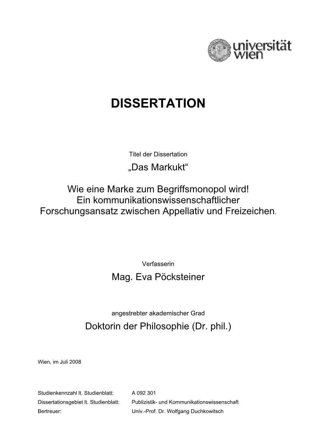 Dissertation