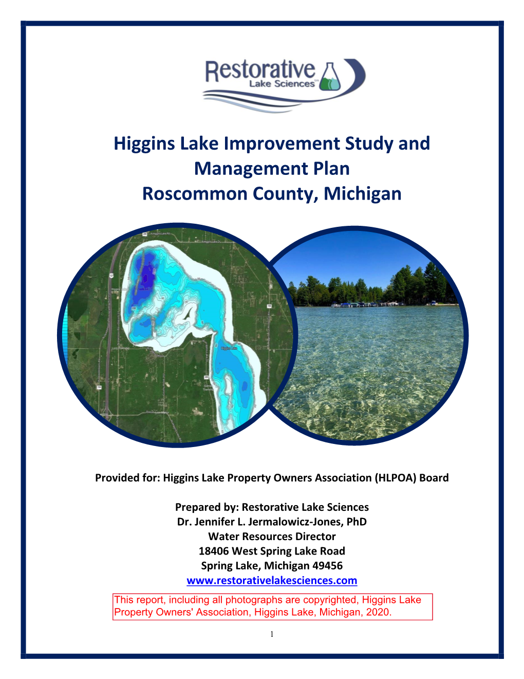 Higgins Lake Improvement Study and Management Plan Roscommon County, Michigan