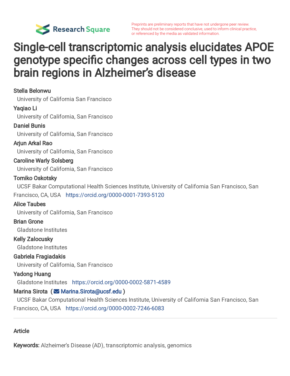 Single-Cell Transcriptomic Analysis Elucidates APOE Genotype Specific Changes Across Cell Types in Two Brain Regions in Alzheimer’S Disease