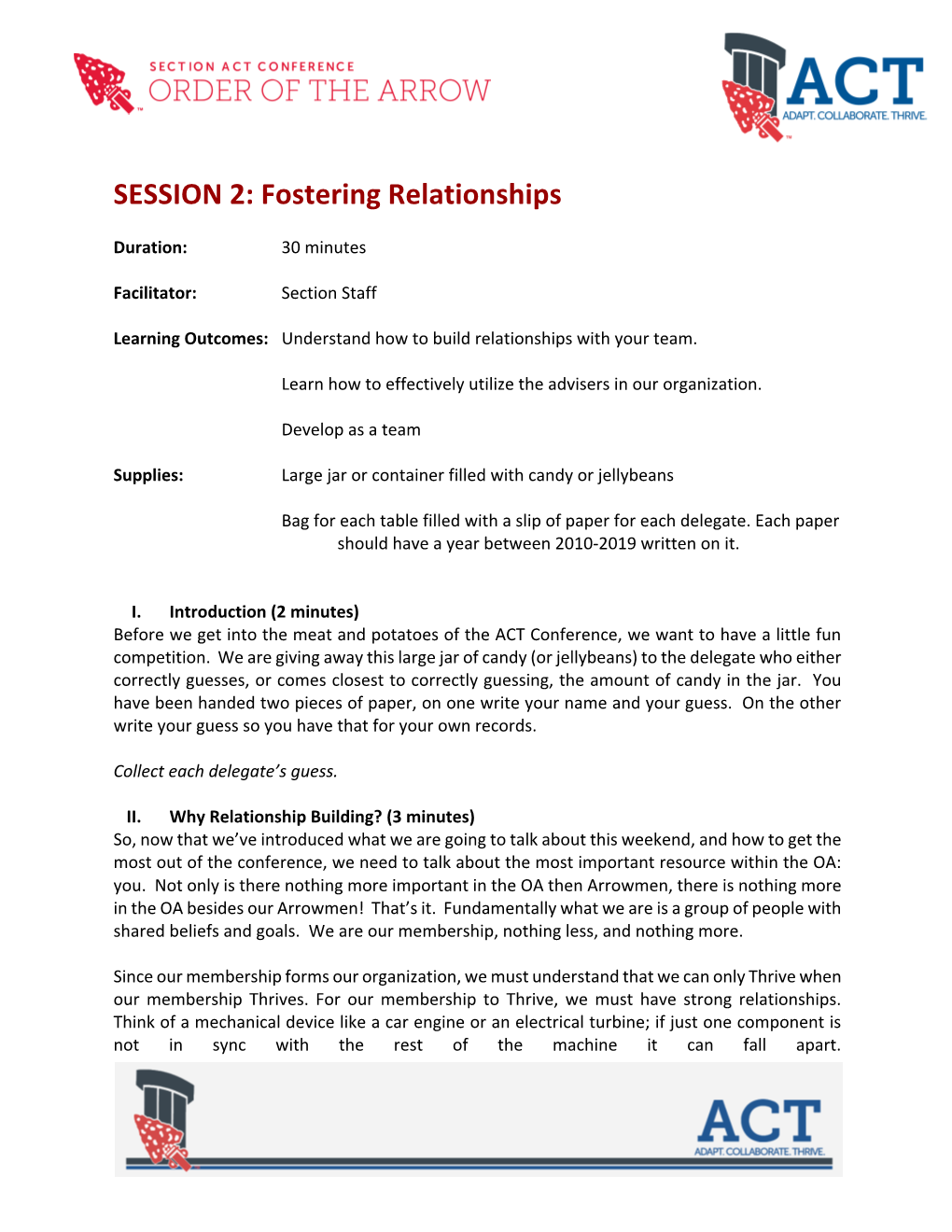 Fostering Relationships Syllabus