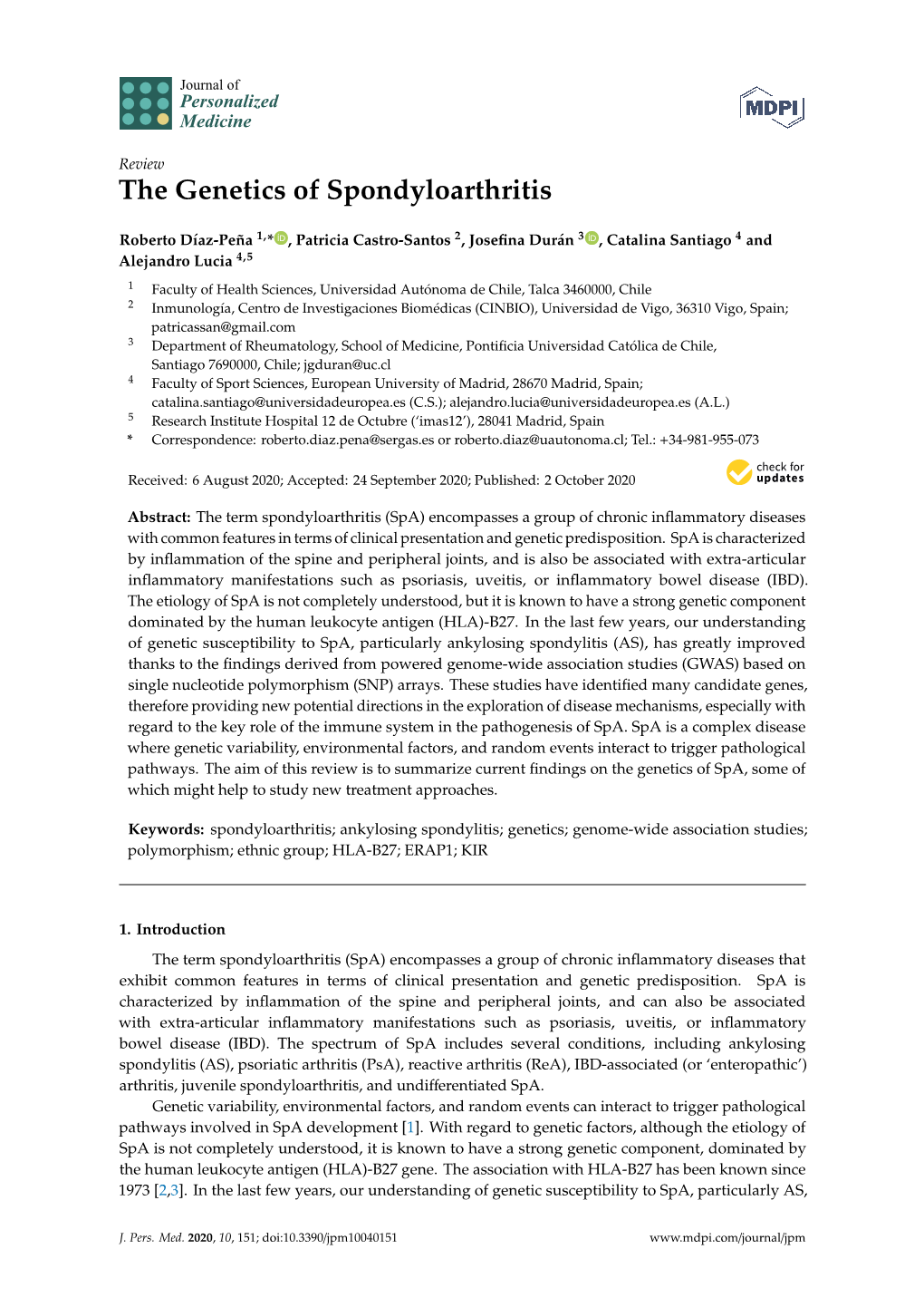 The Genetics of Spondyloarthritis