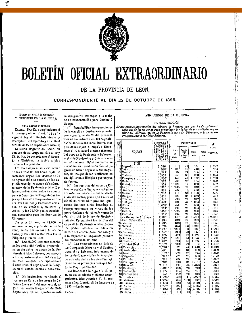 Boletín Oficial Extraordinario De La Provincia De Leon