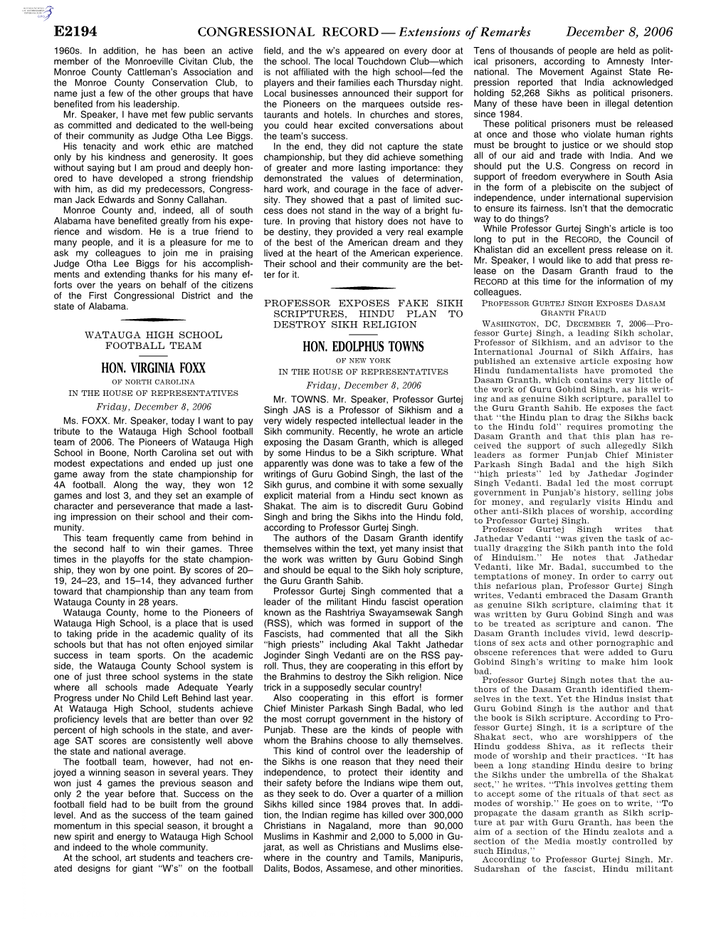 CONGRESSIONAL RECORD— Extensions of Remarks E2194 HON