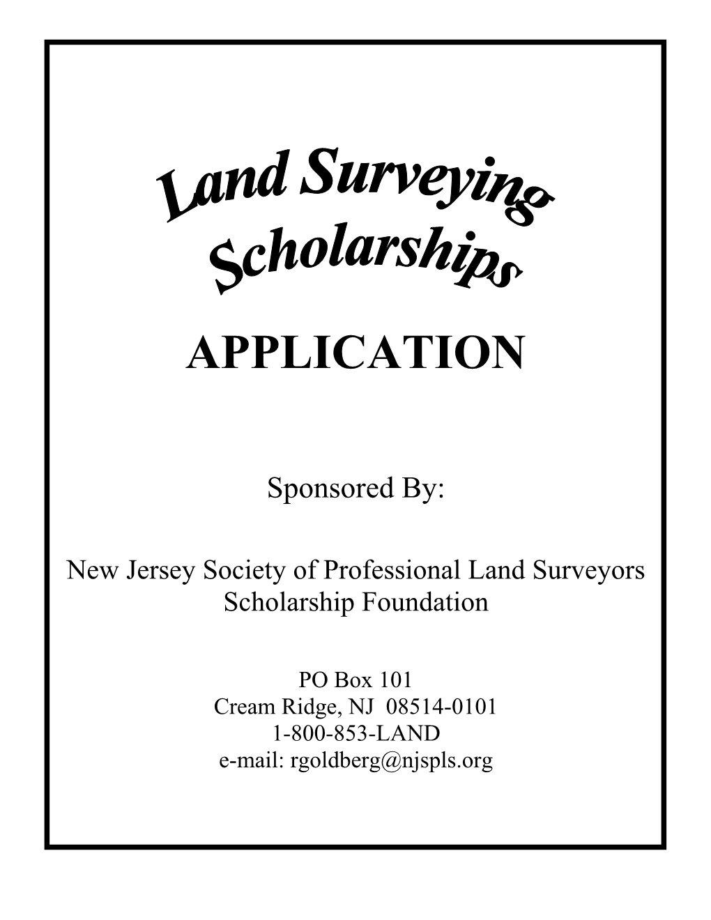 New Jersey Society of Professional Land Surveyors Scholarship Foundation