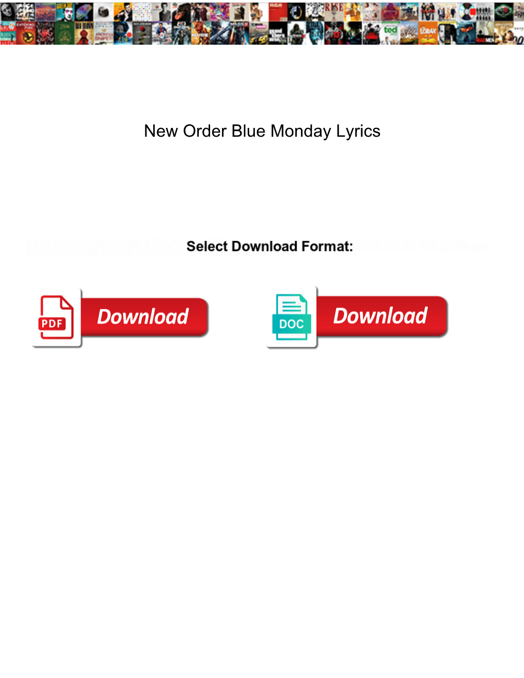 New Order Blue Monday Lyrics