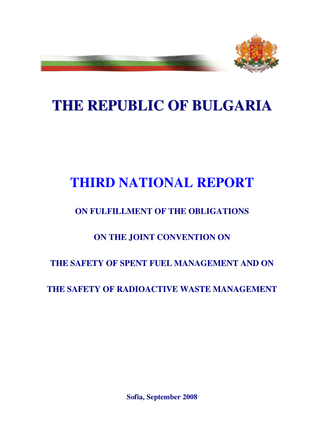 The Republic of Bulgaria on the Joint Convention 2 SECTION I