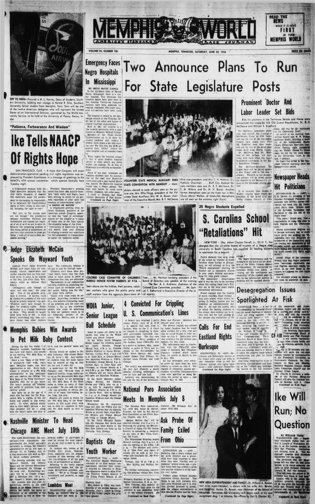 Ike Tells NAACP of Rights Hope I