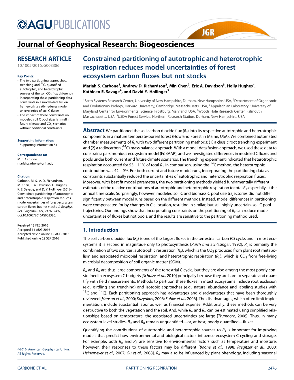 Constrained Partitioning of Autotrophic and Heterotrophic Respiration