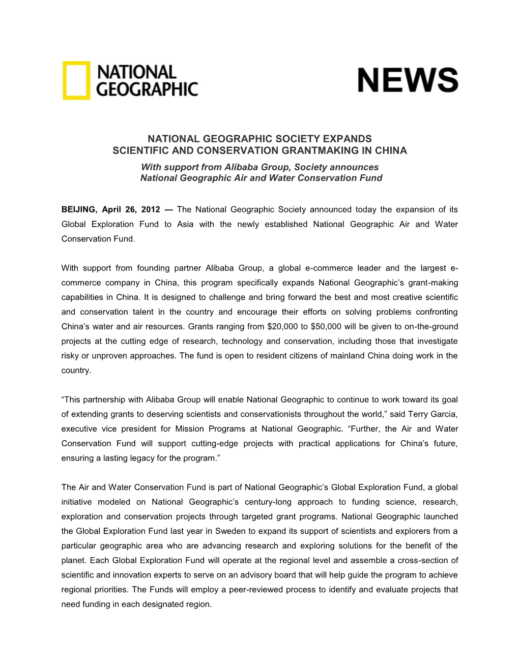 National Geographic Society Expands Scientific and Conservation Grantmaking in China