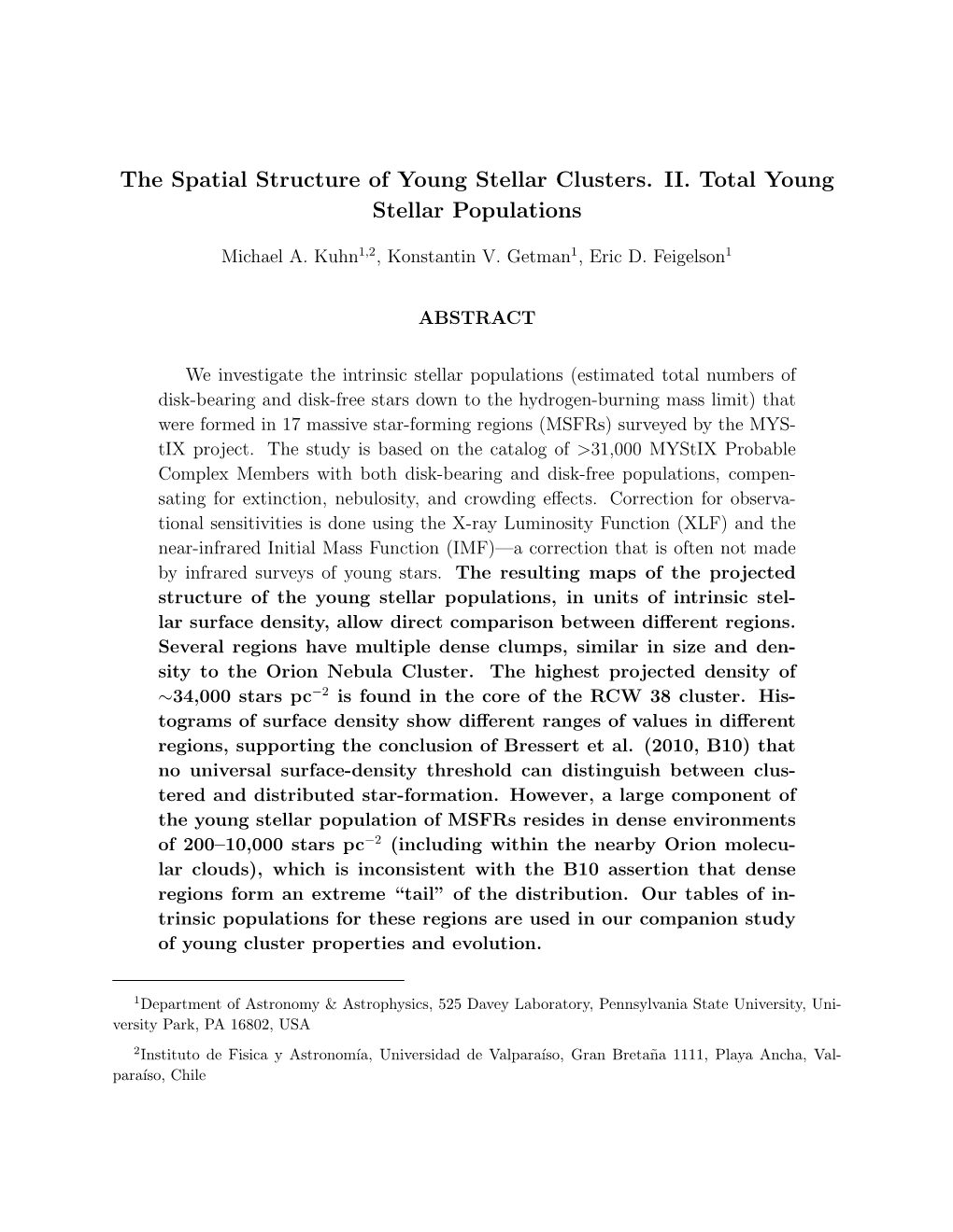 The Spatial Structure of Young Stellar Clusters. II