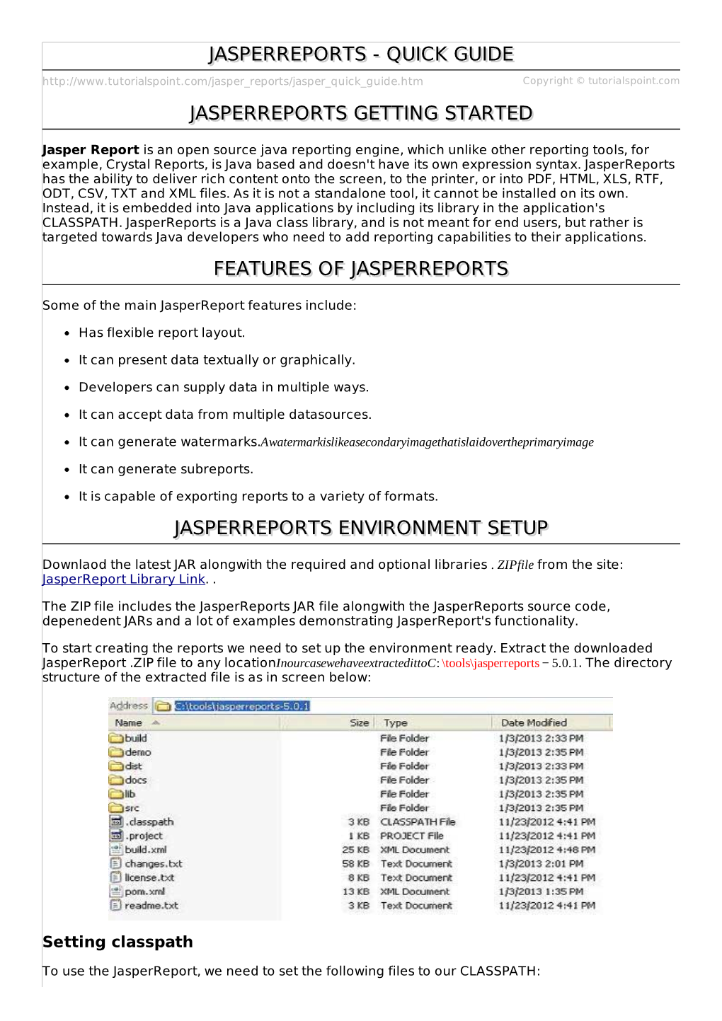 Jasperreports Quick Guide