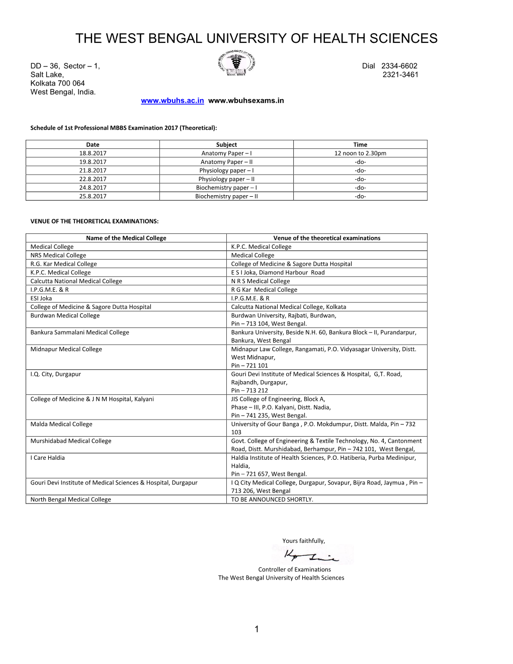 The West Bengal University of Health Sciences