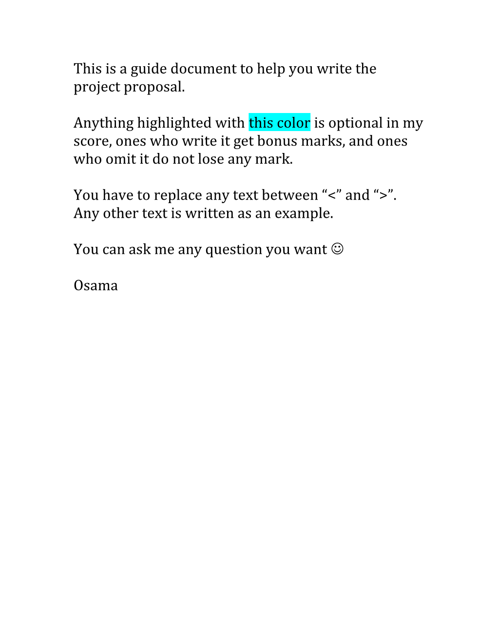 This Is a Guide Document to Help You Write the Project Proposal