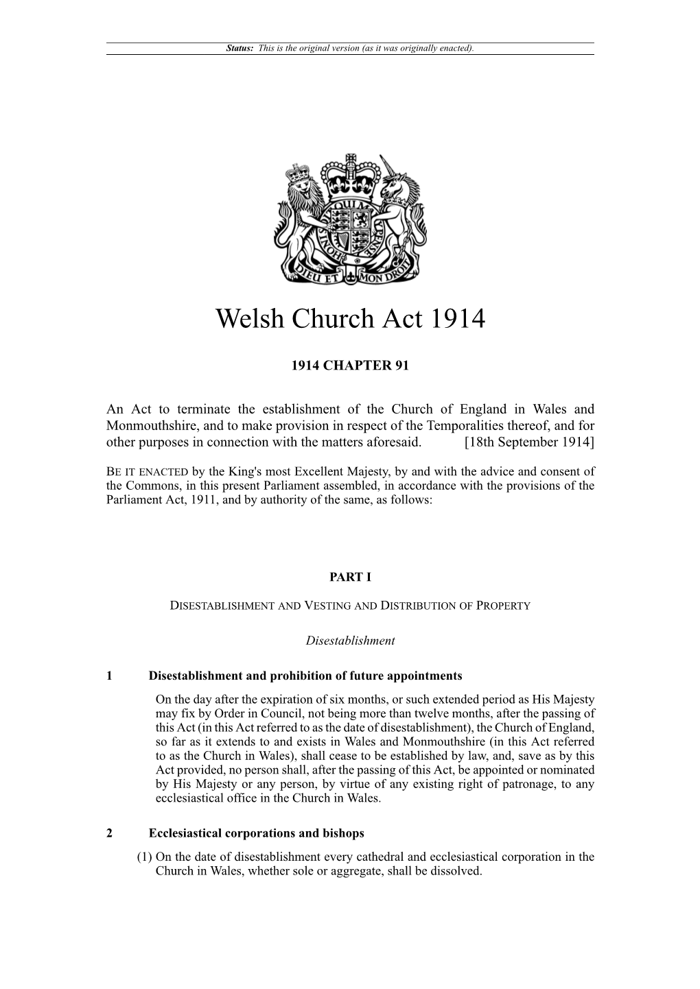 Welsh Church Act 1914