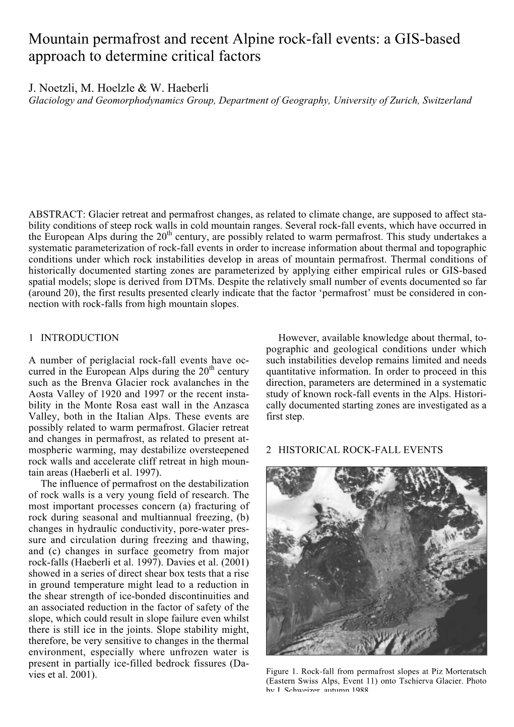 Mountain Permafrost and Recent Alpine Rock-Fall Events: a GIS-Based Approach to Determine Critical Factors