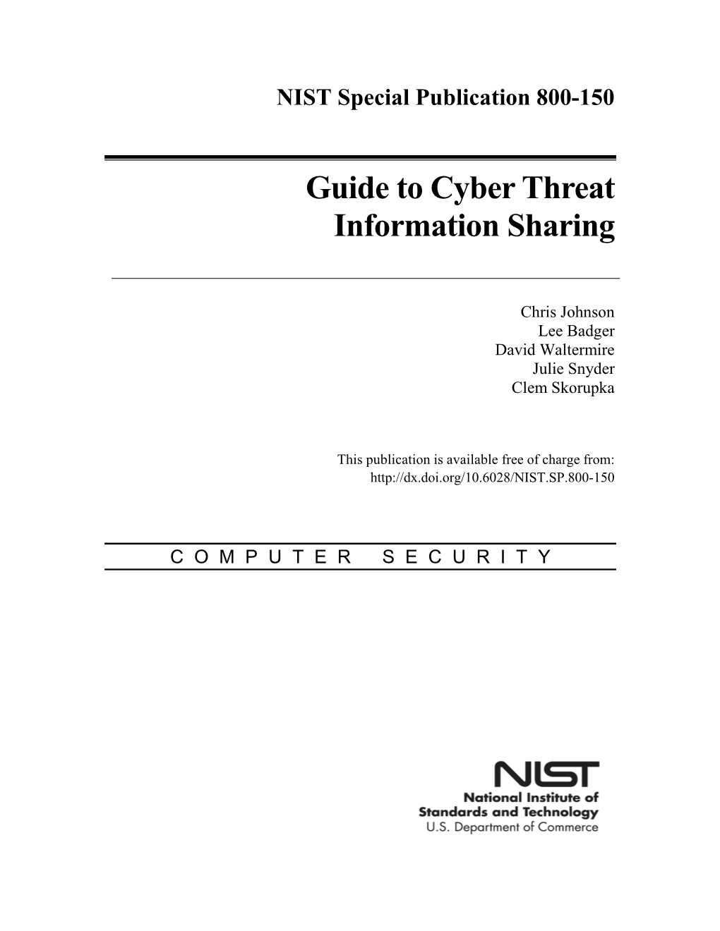 Nist Sp 800-150 Guide to Cyber Threat Information Sharing