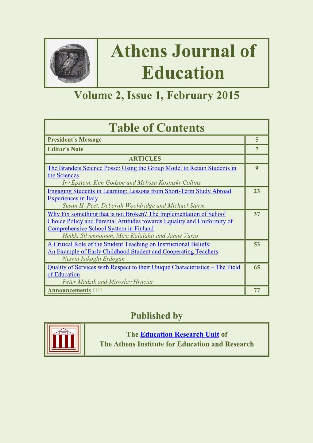 Volume 2, Issue 1, February 2015