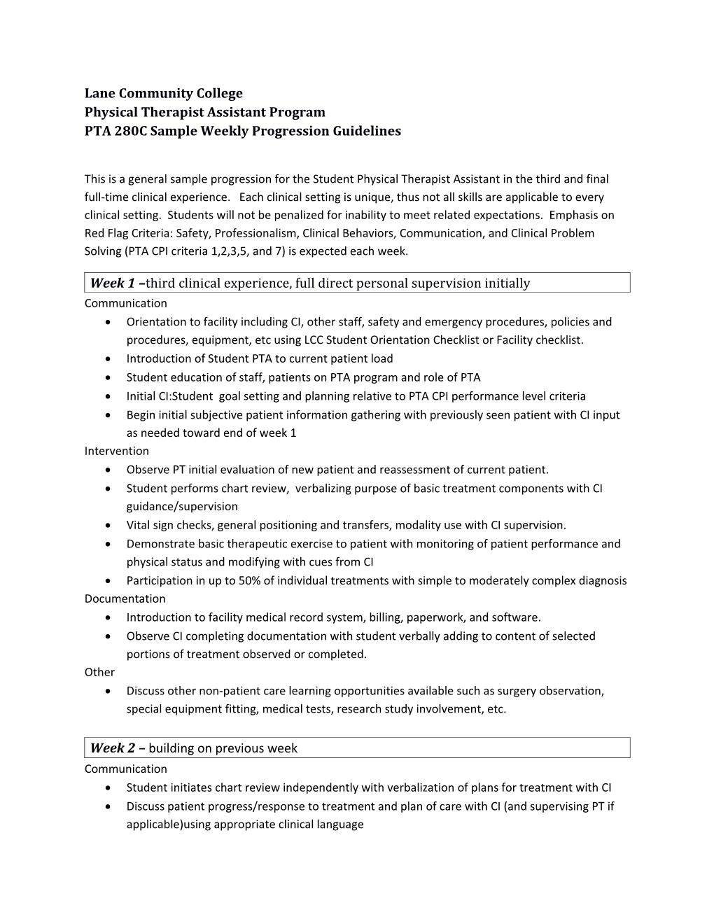 Physical Therapist Assistant Program